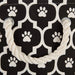 Bone Dry Polyester Round Pet Bin Size Small in Black with Lattice Paw Design  