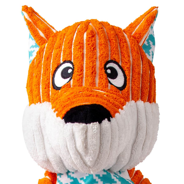 KONG Floppy Knots Plush Dog Toy with Internal Rope & Squeaker - K9ABZ - Fox - XLarge - 1 ct - 9