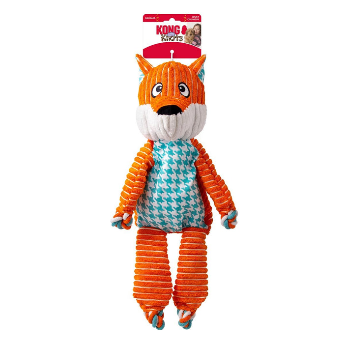KONG Floppy Knots Plush Dog Toy with Internal Rope & Squeaker - K9ABZ - Fox - XLarge - 1 ct - 7