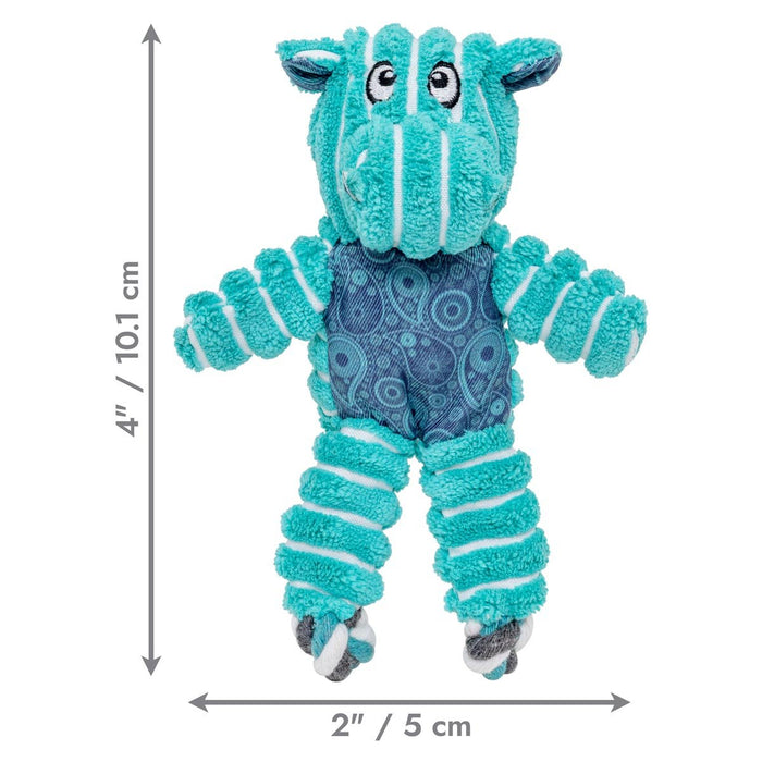 KONG Floppy Knots Plush Dog Toy with Internal Rope & Squeaker - K9AC8 - Teal Hippo - XSmall - 1 ct - 37