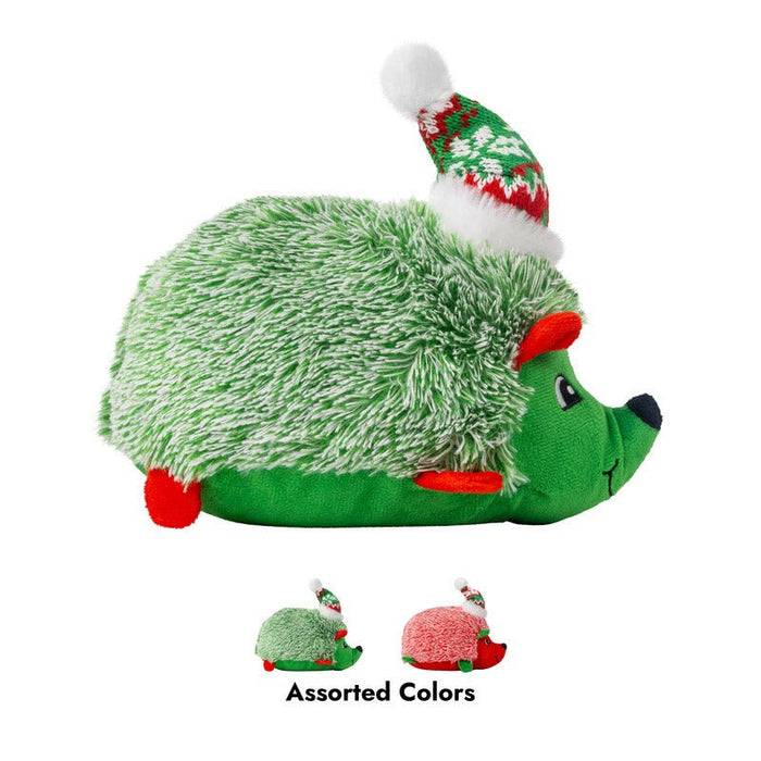 KONG Holiday Comfort Plus HedgeHug Dog Toy with Squeaker, Assorted Colors - K9AAM - Medium - Assorted - 1 ct - 5
