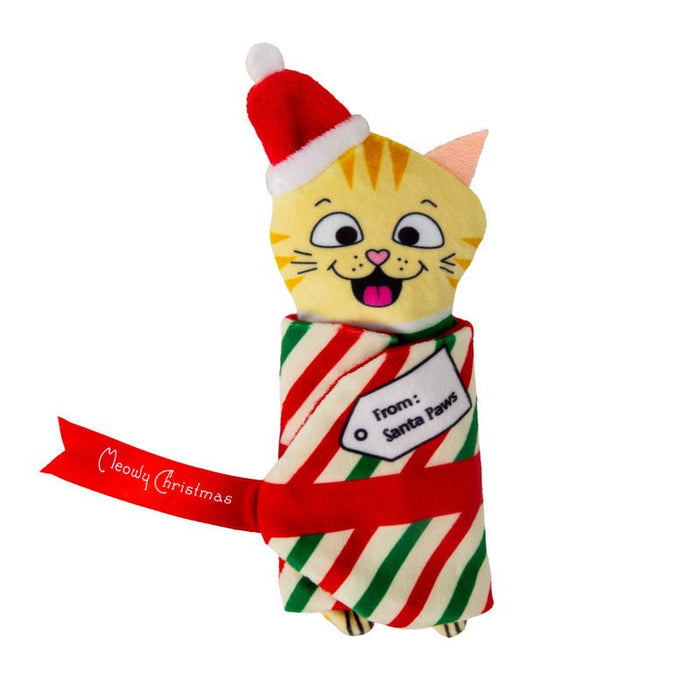 KONG Holiday Plush Pull - A - Partz™ Present Cat Toy, Assorted Colors - K9AA9 - Assorted - 1 ct - 4