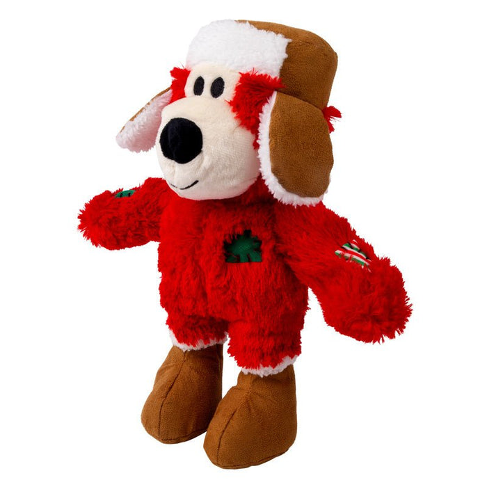 KONG Holiday Plush Wild Knots Bear Dog Toy, Assorted Colors - K9ABF - Md/Lg - Assorted - 1 ct - 22