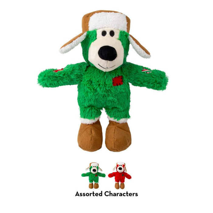 KONG Holiday Plush Wild Knots Bear Dog Toy, Assorted Colors - K9ABG - Sm/Md - Assorted - 1 ct - 5