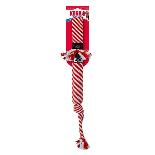 KONG Holiday Scrubz Candy Cane Dog Tug & Fetch Toy - K9AAW - Large - 1 ct - 2
