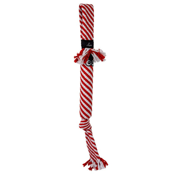 KONG Holiday Scrubz Candy Cane Dog Tug & Fetch Toy - K9AAW - Large - 1 ct - 5