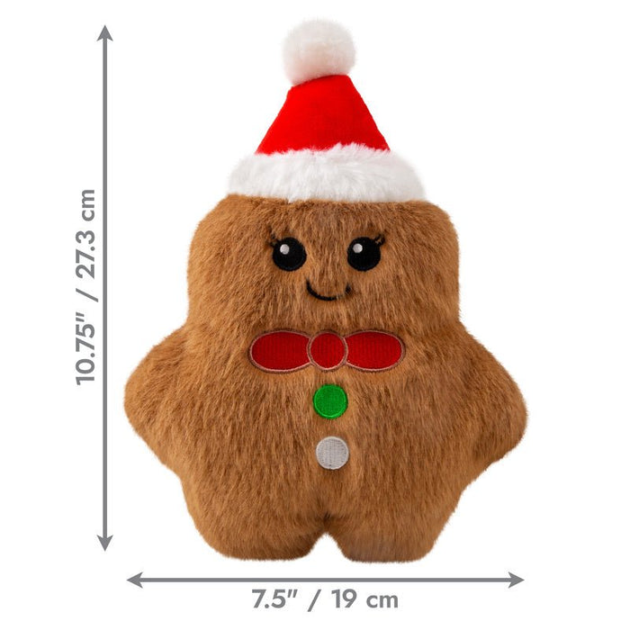Kong Holiday Snuzzles Plush Gingerbread Doy Toy, Squeaks & Crinkles - K9AAZ - Medium - Brown - 1 ct - 4