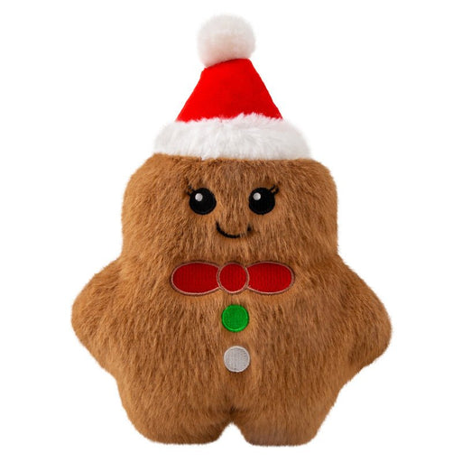 Kong Holiday Snuzzles Plush Gingerbread Doy Toy, Squeaks & Crinkles - K9AAZ - Medium - Brown - 1 ct - 1