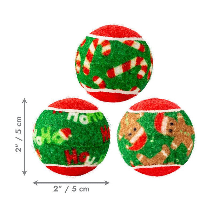 KONG Holiday SqueakAir® Balls, 6 Pack – Festive Dog Tennis Balls for Fetch & Interactive Play, Gentle on Teeth - K9AB7 - Multi - Medium (2.5"D) - 6 ct - 4