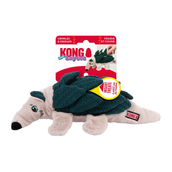 KONG Layerz Forage Animal Plush Dog Toy – Treat Puzzle with Squeaker & Crinkle - K9ABU - Armadilo - Medium - 1 ct - 2