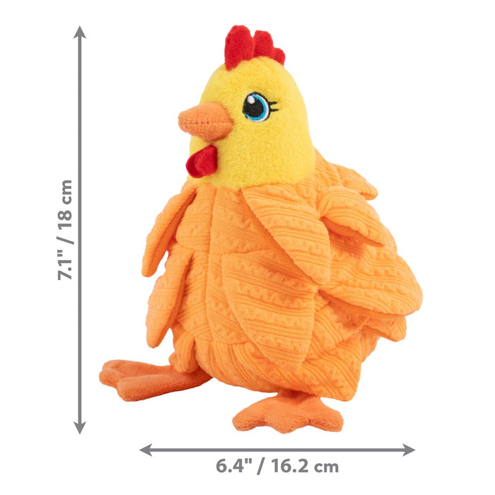 KONG Layerz Forage Animal Plush Dog Toy – Treat Puzzle with Squeaker & Crinkle - K9ABW - Rooster - Medium - 1 ct - 15
