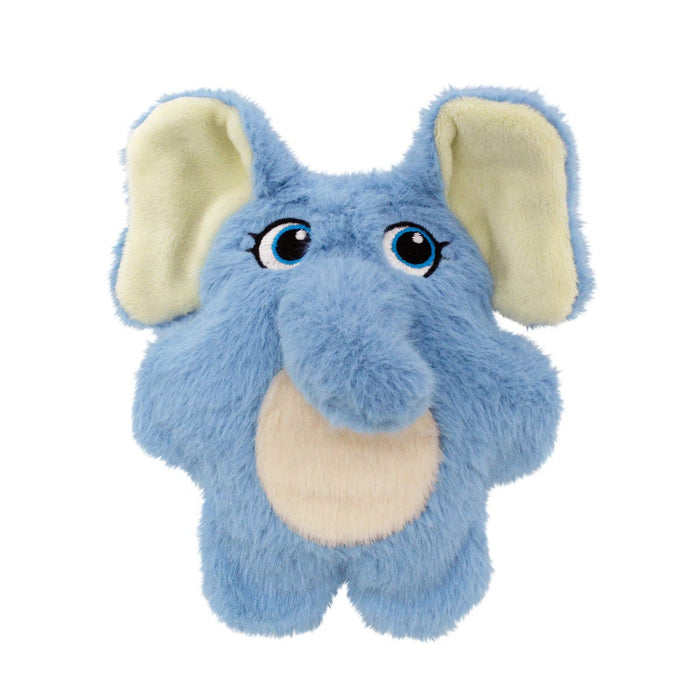 KONG Snuzzles Kiddos Plush Small Dog Toy with Squeaker & Crinkle - K9ACG - Blue Elephant - Small - 1 ct - 4