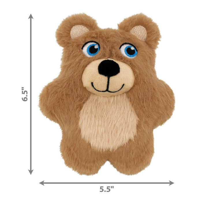 KONG Snuzzles Kiddos Plush Small Dog Toy with Squeaker & Crinkle - K9ACH - Beige Bear - Small - 1 ct - 10
