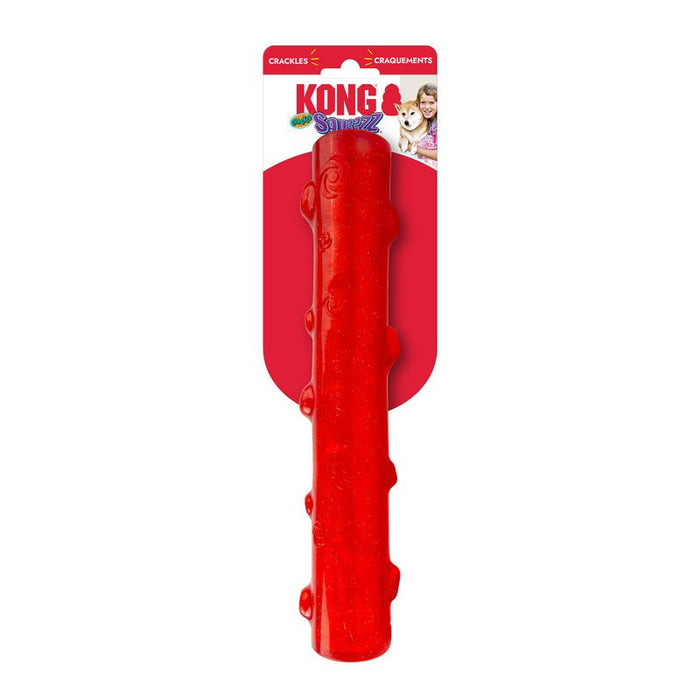 KONG Squeezz® Holiday Dog Toys – Fun Fetch & Chew Toys, Assorted Colors - K9ABB - Crackle Stick - Large - 1 ct - 16