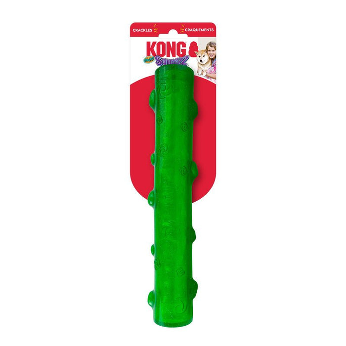 KONG Squeezz® Holiday Dog Toys – Fun Fetch & Chew Toys, Assorted Colors - K9ABB - Crackle Stick - Large - 1 ct - 15