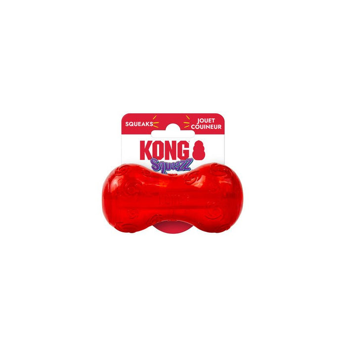 KONG Squeezz® Holiday Dog Toys – Fun Fetch & Chew Toys, Assorted Colors - K9ABC - Dumbbell - Small - 1 ct - 24