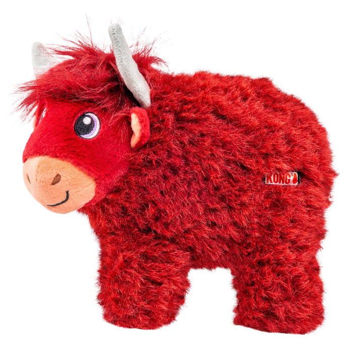 KONG Toughz Squeaky Plush Dog Toy – Medium, Durable & Soft - K9ABR - Highland Cow - Medium - 1 ct - 12