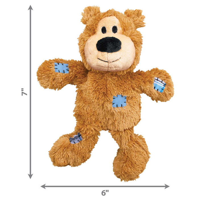 KONG Wild Knots Bear – Soft Plush with Knotted Rope Skeleton, Assorted - K9ACT - Assorted - Small/Medium - 1 ct - 4