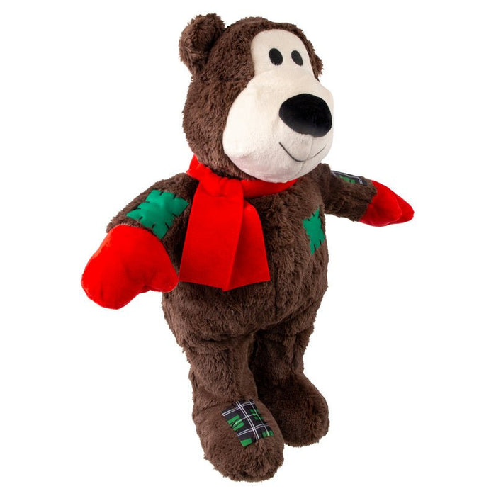 KONG XL Holiday Plush Wild Knots Bear Dog Toy, Assorted Colors - Plush & Rope Toy for Large Dogs - K9ABH - XL - Assorted - 1 ct - 8