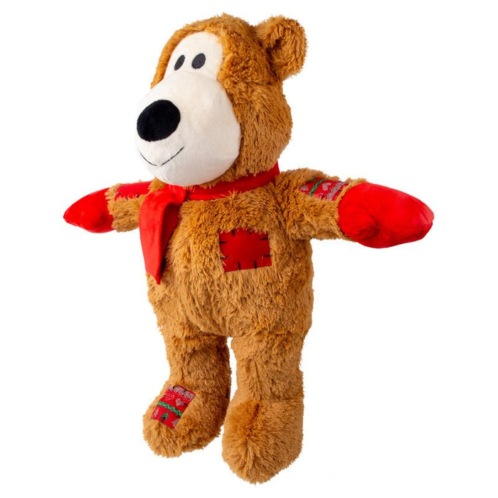 KONG XL Holiday Plush Wild Knots Bear Dog Toy, Assorted Colors - Plush & Rope Toy for Large Dogs - K9ABH - XL - Assorted - 1 ct - 11