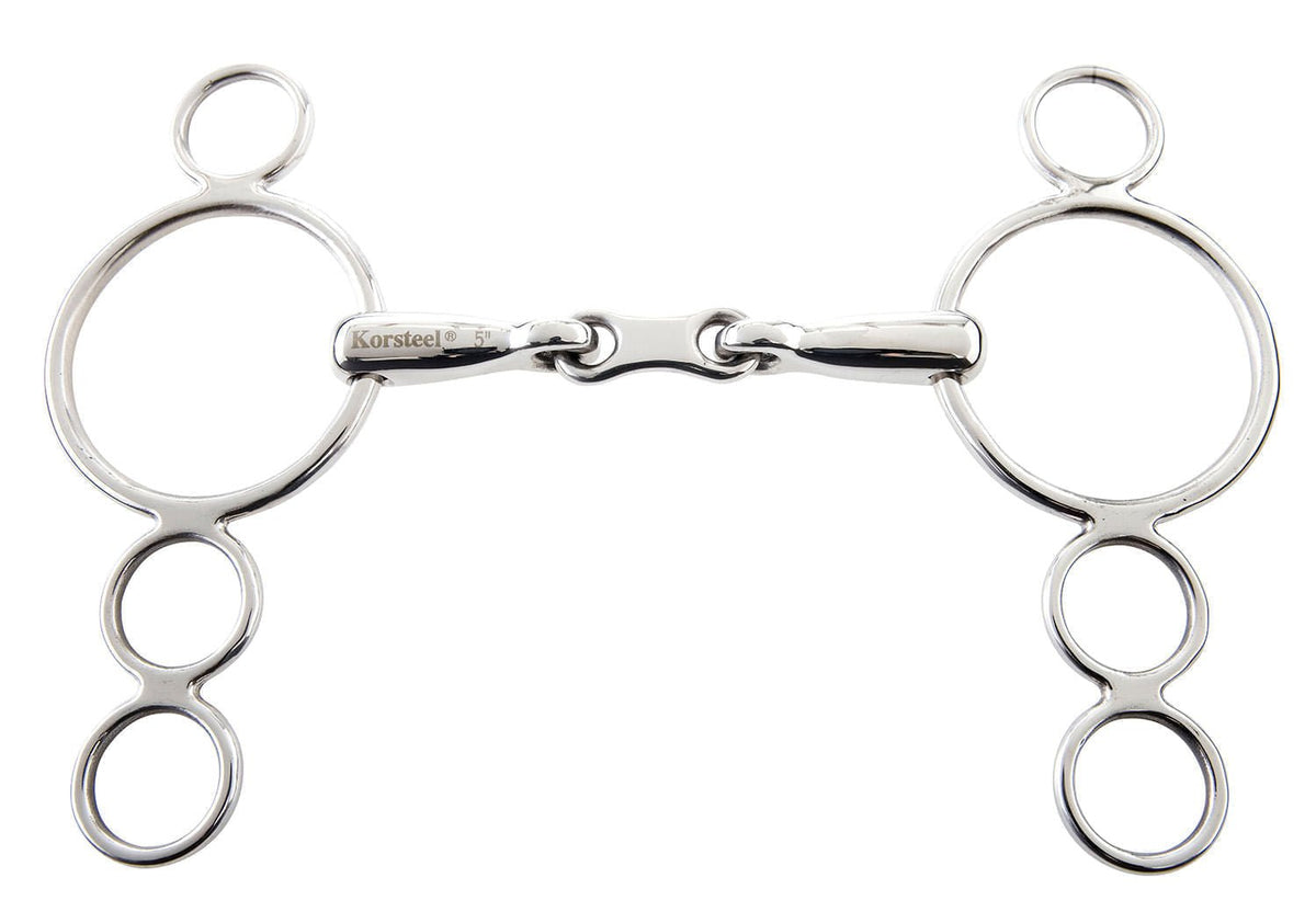 Korsteel French Link 3 Ring Dutch Gag Bit for Horses — Pet Supplies 4 Less