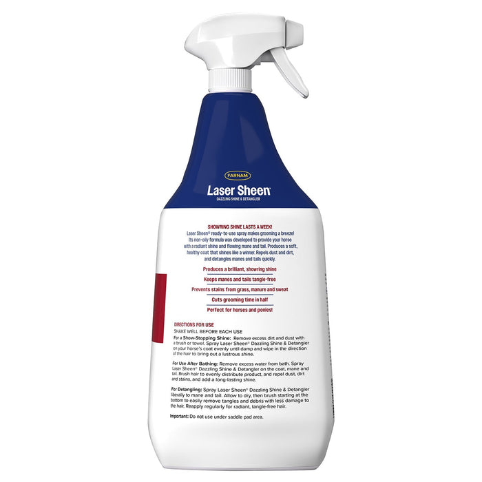 Laser Sheen Ready To Use Horse Detangler & Coat Spray, 32 oz - FARY - 2