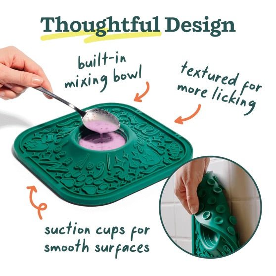 LickMat Slow Feeder Puzzle Mat for Dogs – Interactive, Non - Slip, BPA - Free Enrichment & Anxiety Relief - WO2BP - Lavender - 1 ct - 5