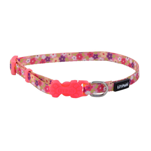 Li'l Pals Adjustable Patterned Dog Collar - C21B3 - Daisy Multi - Color - Petite X - Small - 3/8" x 6" - 8" - 5