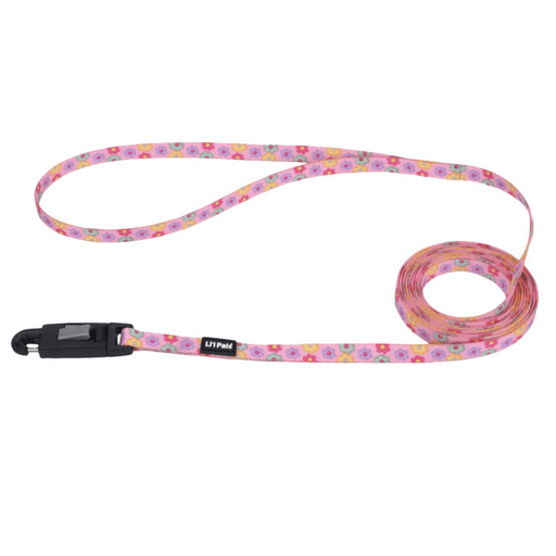 Li'l Pals Patterned Dog Leash with E - Z Snap - C21BL - Daisy Multi - Color - X - Small - 3/8" x 6' - 3