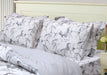 Lila Elegant Horse 3 Piece Sheet Set, 100% Cotton - AWIQU - Gray and White - Twin - 3