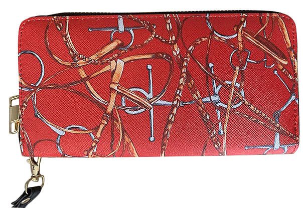 Lila Snaffle Bridle Clutch Wallet - AWI2C - Red - 1