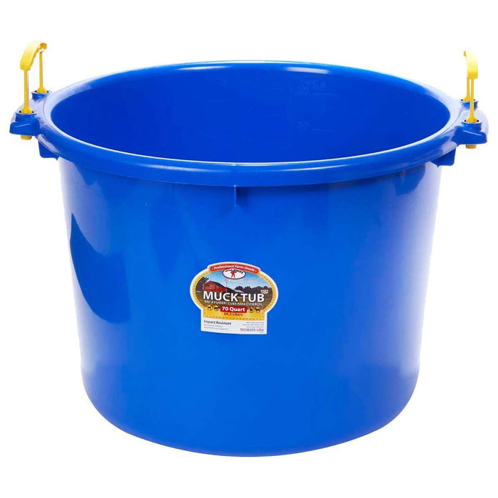 Little Giant Muck Tub – 40 & 70 Quart Heavy Duty Muck Bucket with Plastic Handles - M31CC - 70 qt - Blue - 3