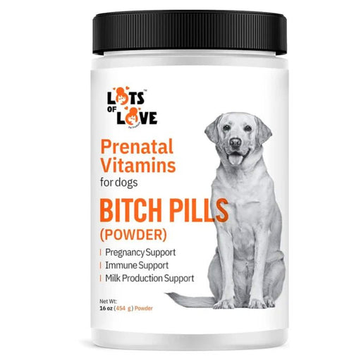 Lots of Love Bitch Pills & Powder - Dog Prenatal & Lactation Supplement for Pregnancy, Nursing & Newborn Support - LOL13 - Powder - 16 oz - 1