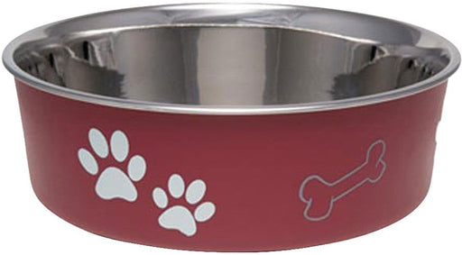 Loving Pets Bella Designer Stainless Steel Dog Bowls - ZOEI - Small - Merlot - 8