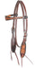 Martin Saddlery Dyed Edge Browband Headstall with Floral Tooling - CR1P5 - Brown - 1