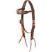 Martin Saddlery Leather Browband Headstall with Dark Framed Diamond Tooling - CR1WF - Brown - Horse - 1