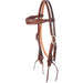 Martin Saddlery Weave Stamped Leather Browband Headstall - CR1WC - Brown - Horse - 1