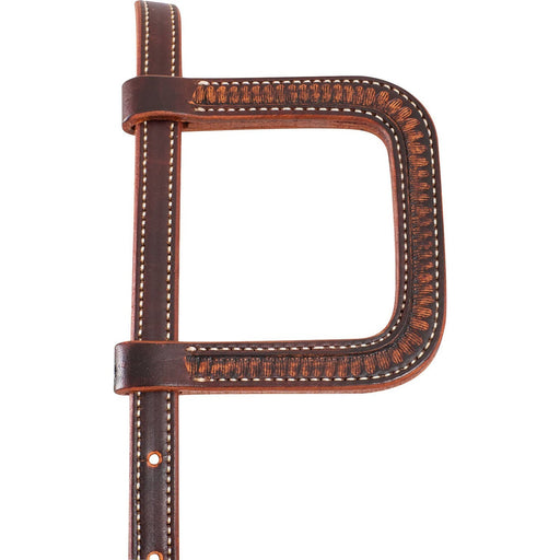Martin Saddlery Weave Stamped Leather Slip Ear Headstall - CR1WB - Brown - Horse - 2