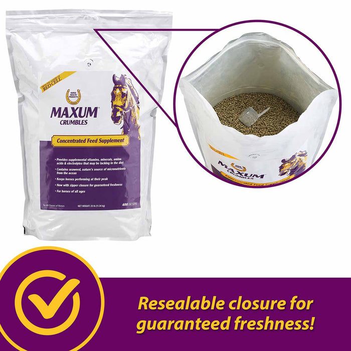 Maxum Crumbles Concentrated Feed Supplement for Horses - H3M3 - 25 lbs - 6
