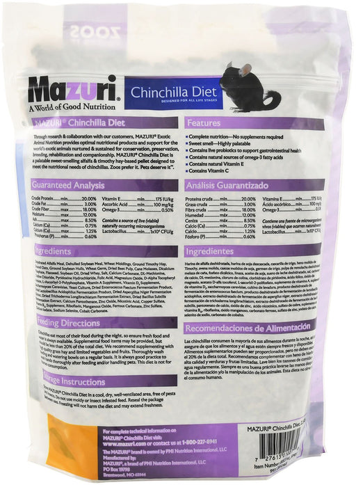 Mazuri Chinchilla Diet - PANET - 2.5 lbs - 8