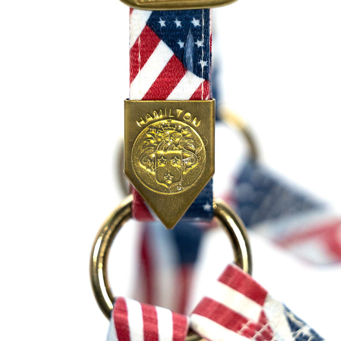 Average Horse Halter W/Flag Pattern Color RED,WHITE & BLUE