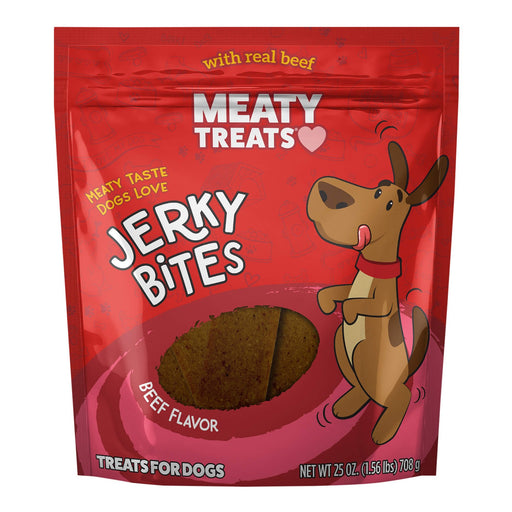 Meaty Treats Beef Jerky Bites Dog Treats, 25 oz - SUS3M - 25 oz - Beef - 1