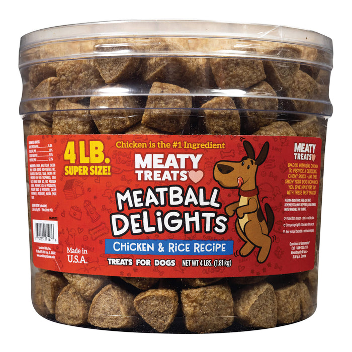 Meaty Treats Meatball Delights, Chicken & Rice Recipe - SUS3W - 4 lb - Chicken/Rice - 1