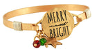 "Merry & Bright" Bangle Bracelet - WAM3X - Gold - 7