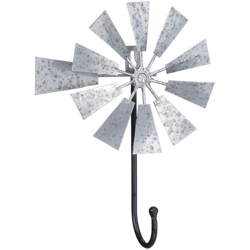 Metal Windmill Wall Hook - JTIA93 - Silver - 1