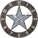 Metal & Wood Star Wall Clock - JTIA8V - Brown - 1