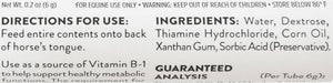 Micro Vitamin B - 1 Oral Gel for Horses, 6 mL - O4M2 - 2