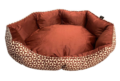 Mink Tufted Euro Cuddler Bed For Dogs & Cats - PO21E - Burgundy & Vanilla Ice - Large - 12