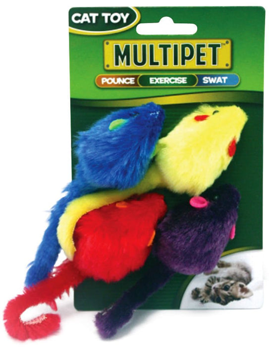 Multi - Colored 2" Mice Cat Toy, 4 pk - MRFO - 2