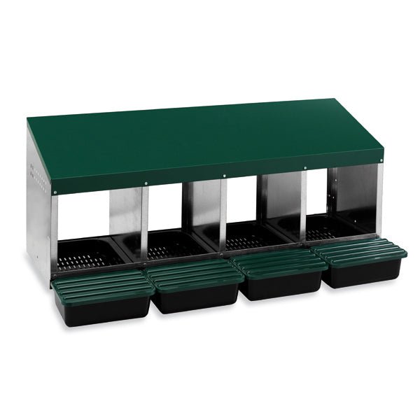 Multi - Compartment Poultry Laying Nesting Boxes with Easy - Clean Plastic Floors - GAUEY - 4 Compartments - 2